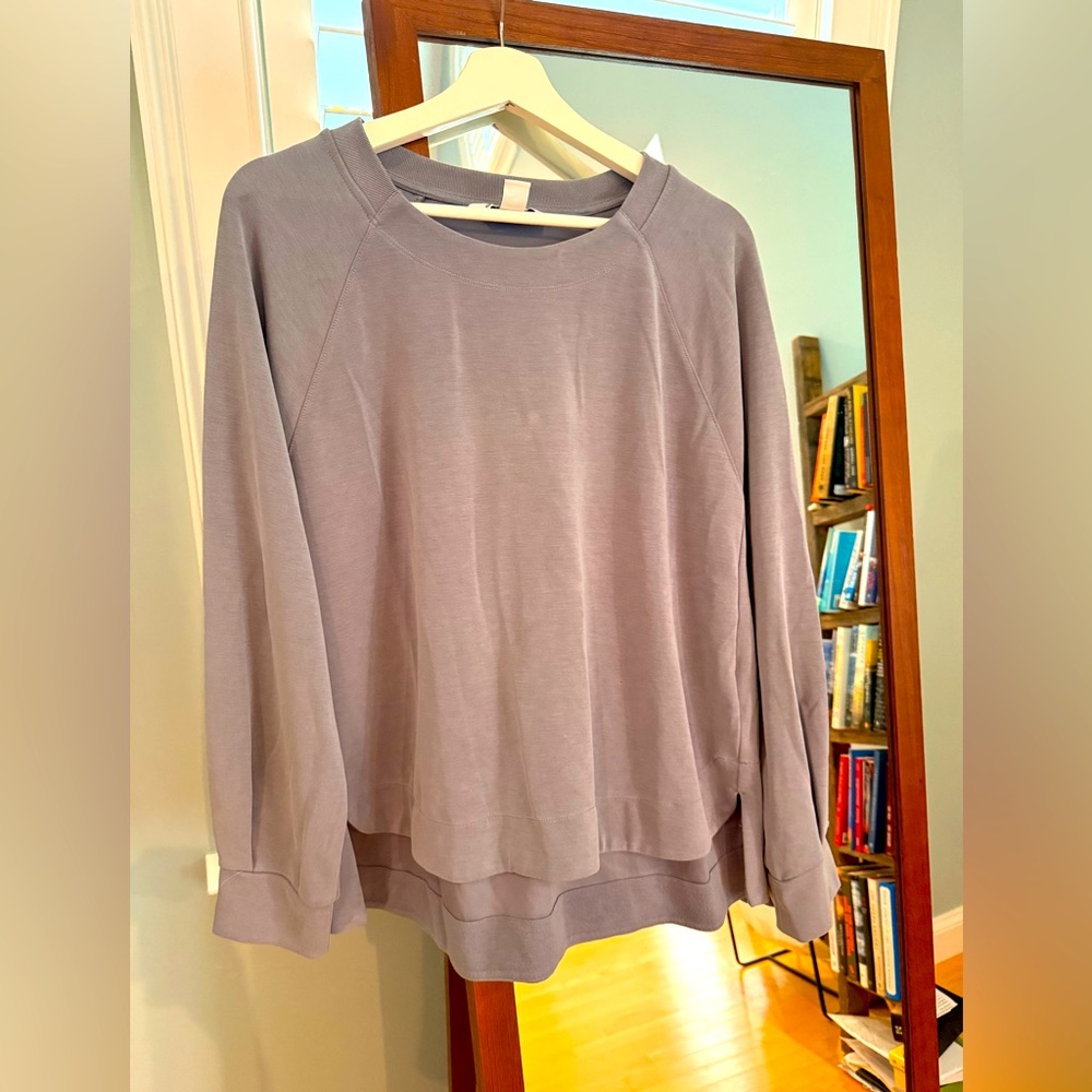 Athleta Coaster Luxe Recover Sweatshirt Brushed Grey XL